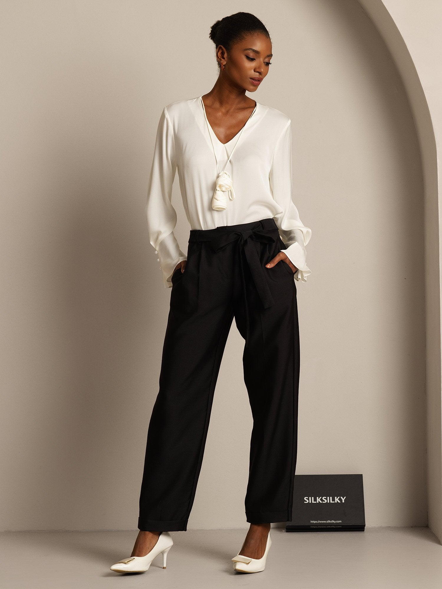 [Nero] SilkSilky-IT 32Momme Seta Womens Pants 007,