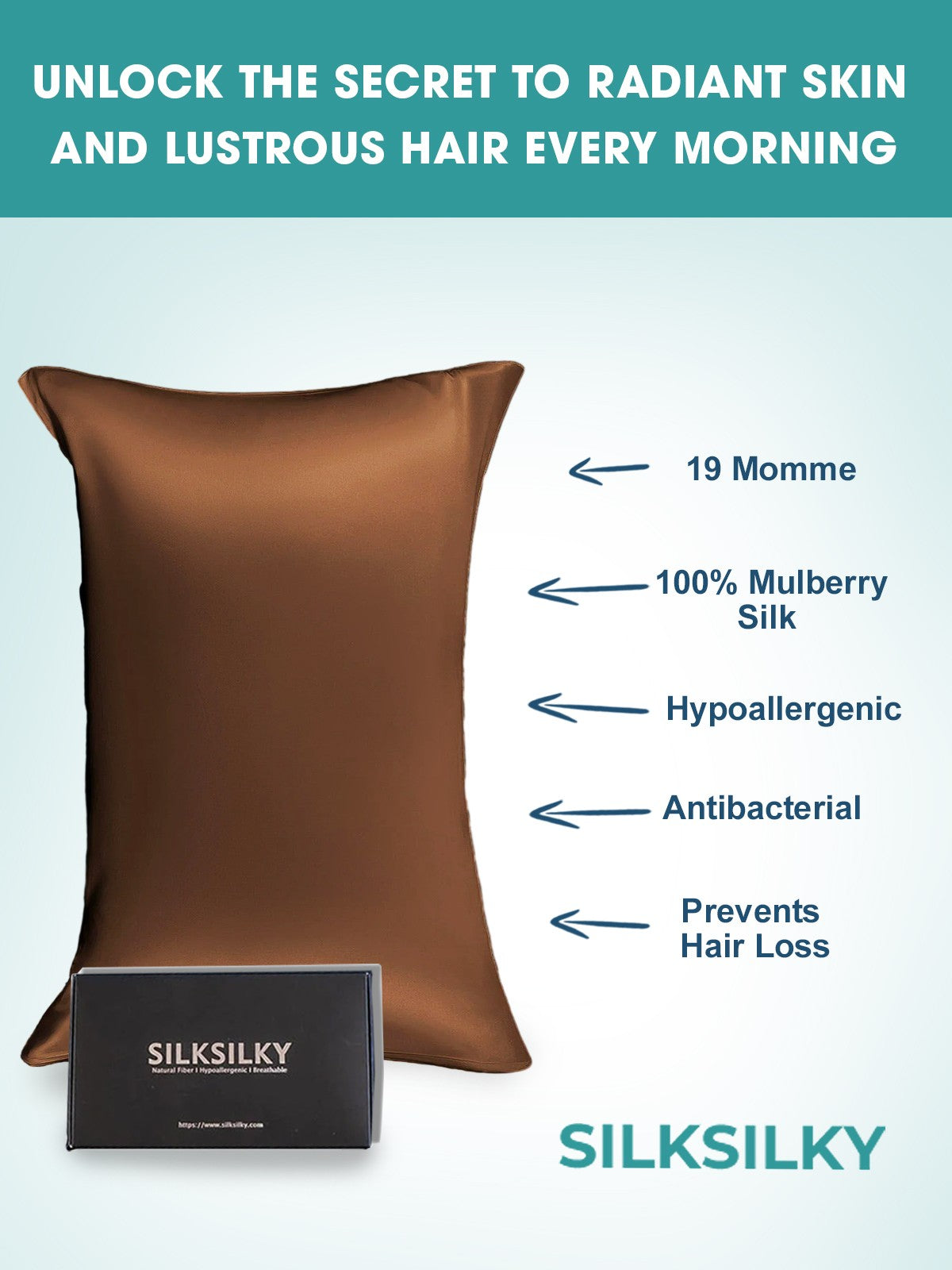 [Caffè] SilkSilky-IT 19Momme Seta pura Pillowcase 002