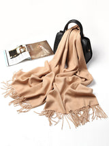 [Marrone Chiaro] SilkSilky-IT Lana Sciarpa 005