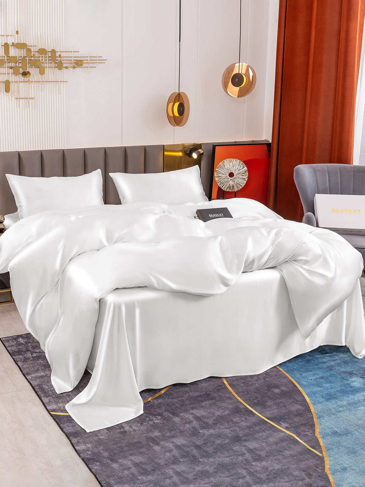 [Bianco] SilkSilky-IT 19Momme Seta pura Bedding Set 003