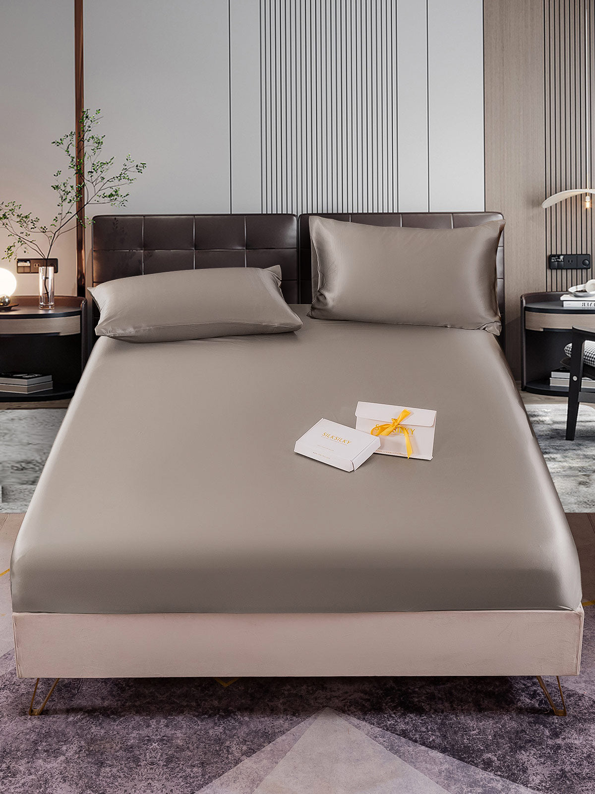 [Grigio] SilkSilky-IT 22Momme Seta pura Bedding Set 001