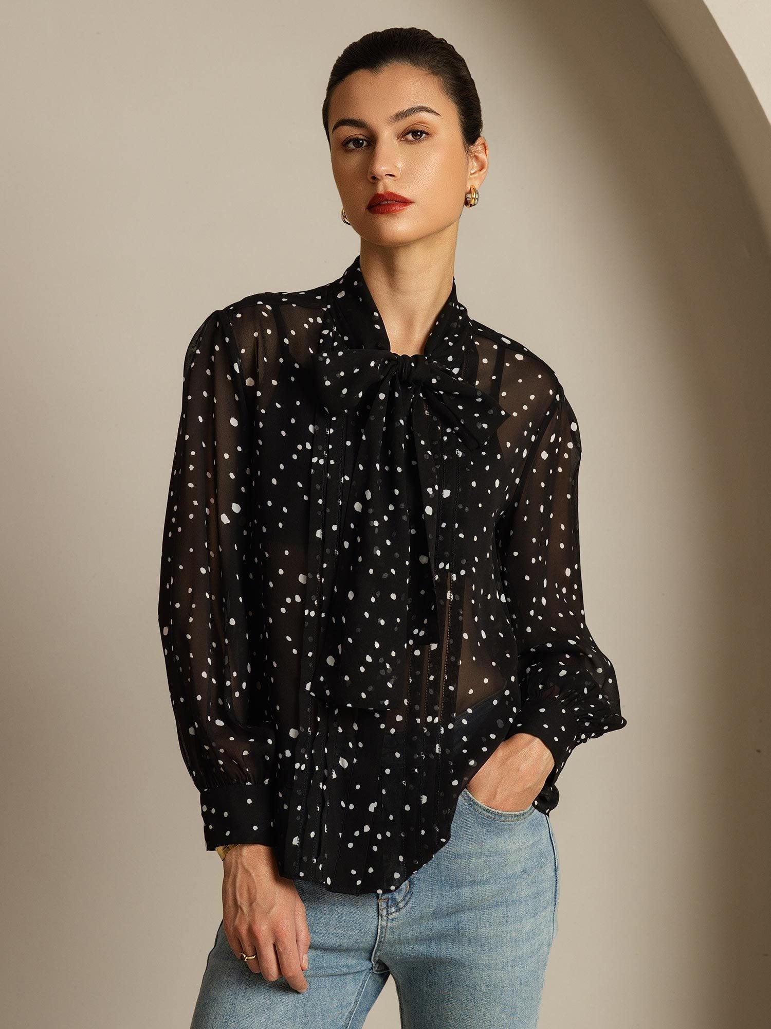 [Pois] SilkSilky-IT Seta pura Womens Shirt 006