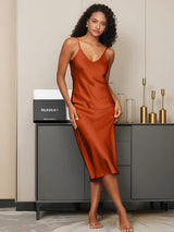 [Caramello] SilkSilky-IT Sleeveless V Neck Camicia da notte 003
