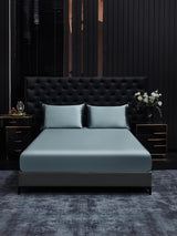 [Blu Grigiastro] SilkSilky-IT 22Momme Set di biancheria da letto 001