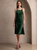 [Verde Scuro] SilkSilky-IT Sleeveless Vestiti da donna 001