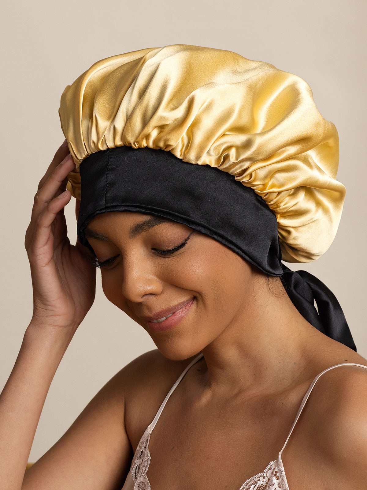 SilkSilky-IT Seta pura Sleep Cap Champagne 004