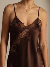 [Marrone] SilkSilky-IT Seta pura Dress 004