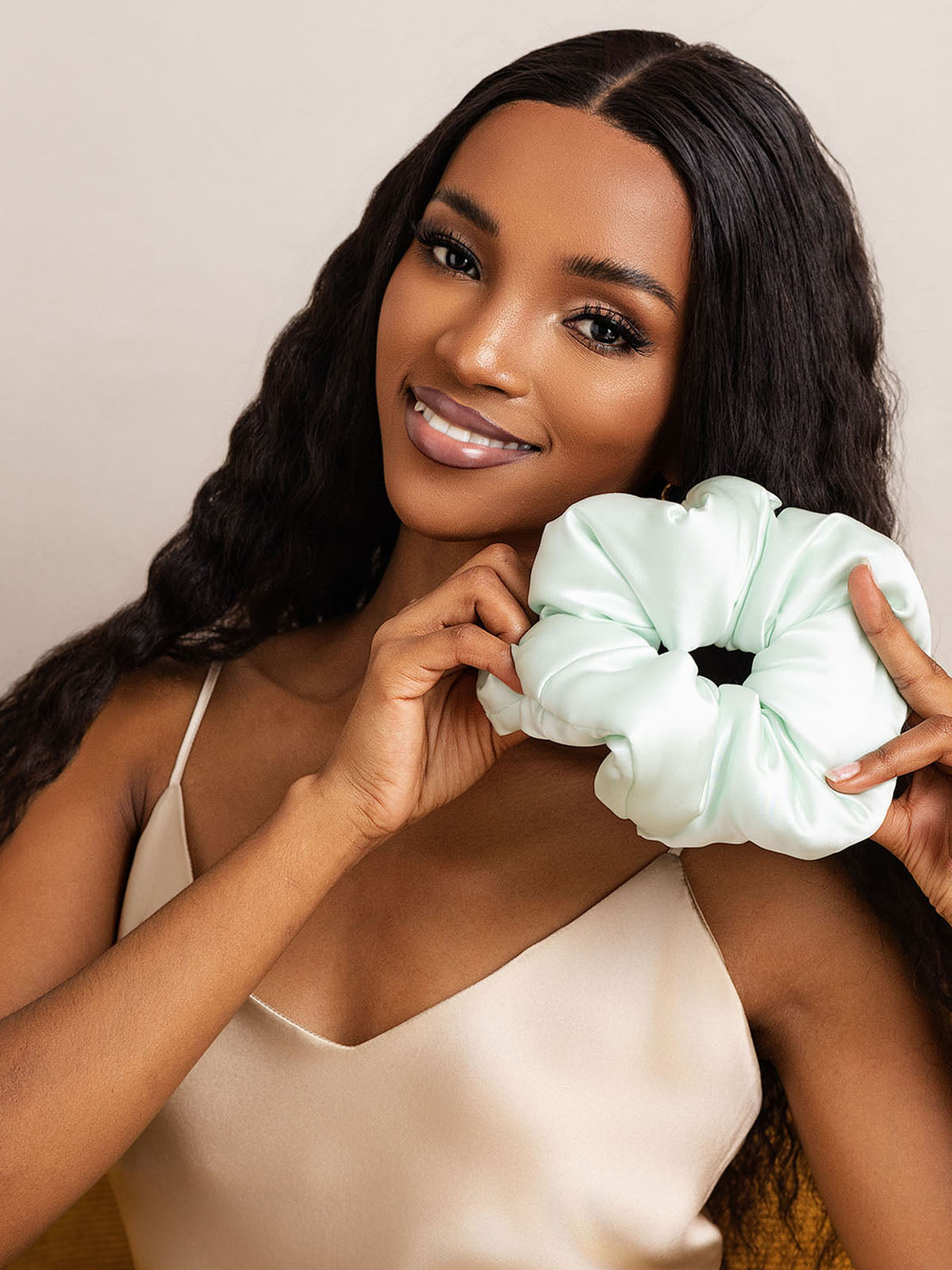 [Menta Verde] SilkSilky-IT Seta pura Scrunchie 003
