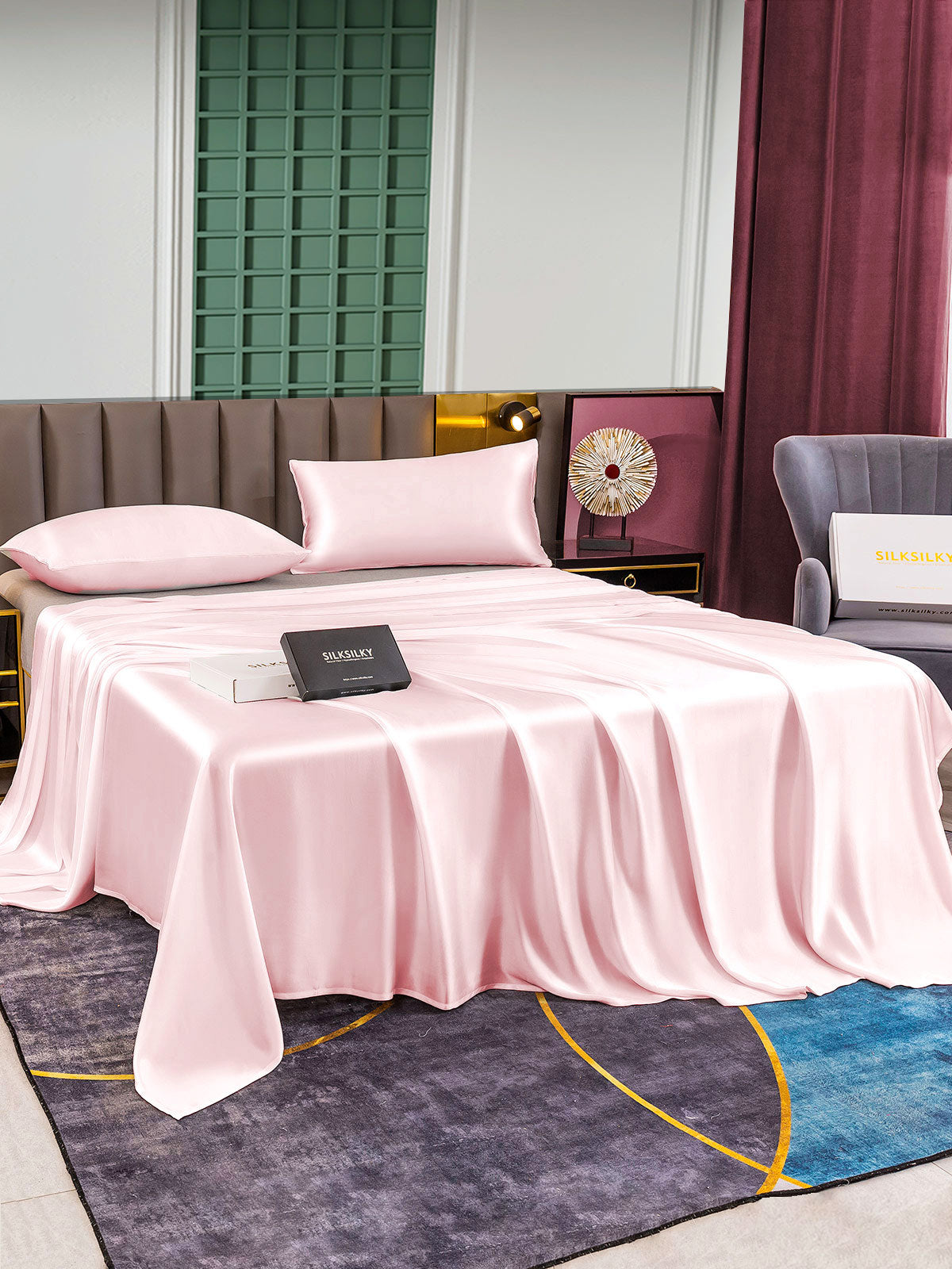 [Rosa] SilkSilky-IT 25Momme Seta pura Bedding Set 003