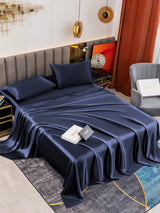 [Blu Scuro] SilkSilky-IT 19Momme Set di biancheria da letto 001