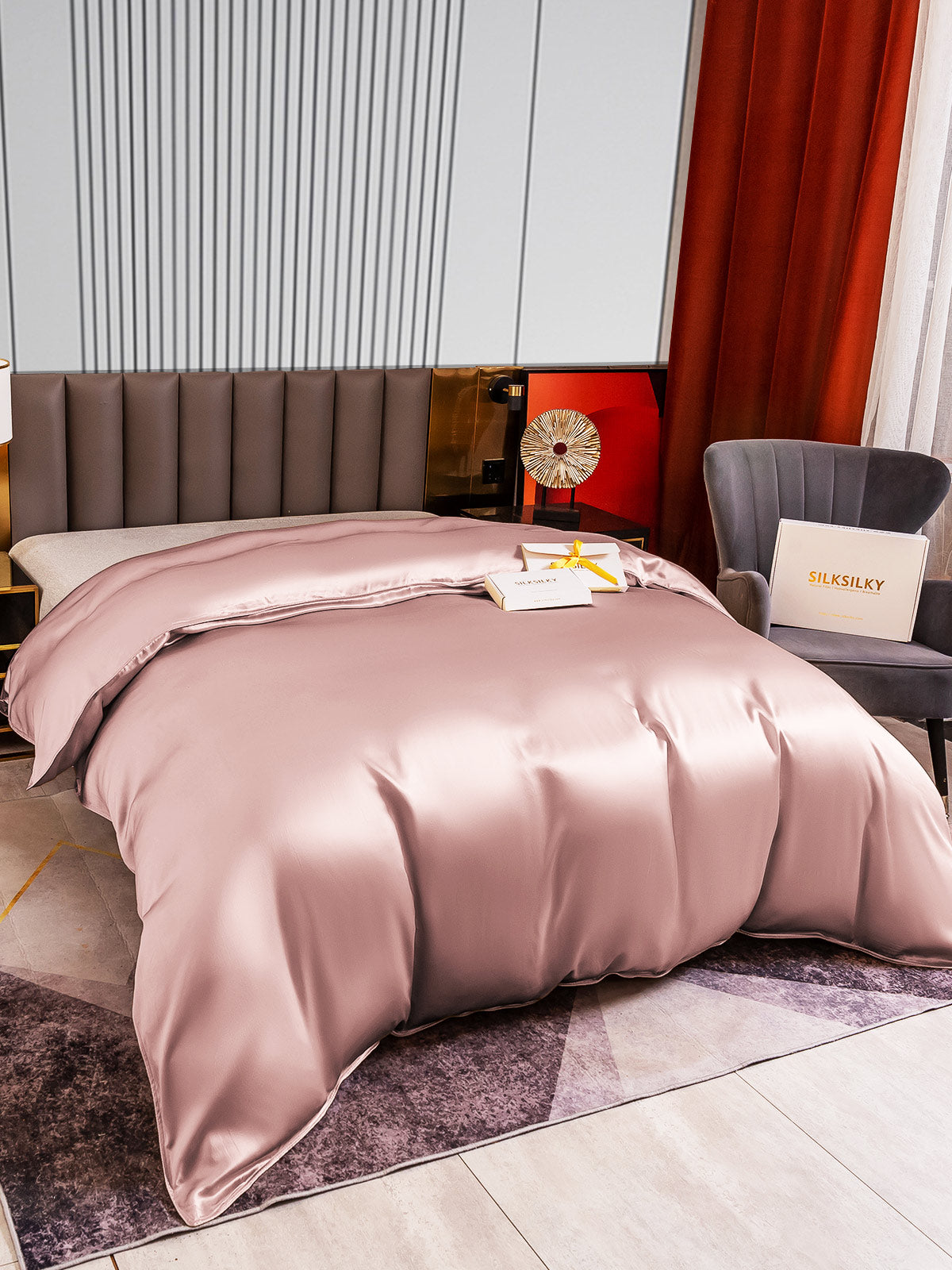 [Malva Pallido] SilkSilky-IT 22Momme Seta pura Duvet Cover 003