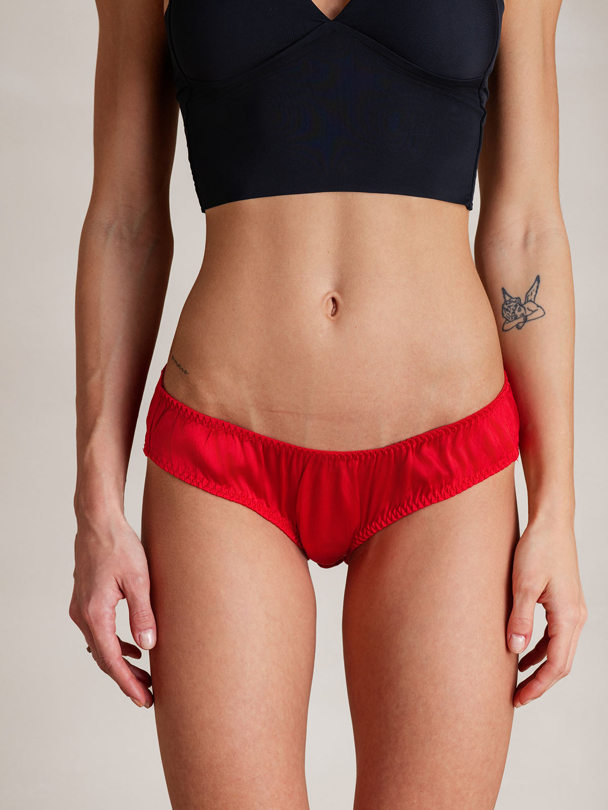 [Rosso] SilkSilky-IT Maglia di seta Panty 003
