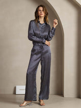 [Ginkgo Blu Navy] SilkSilky-IT 19Momme Seta Womens Pants 003