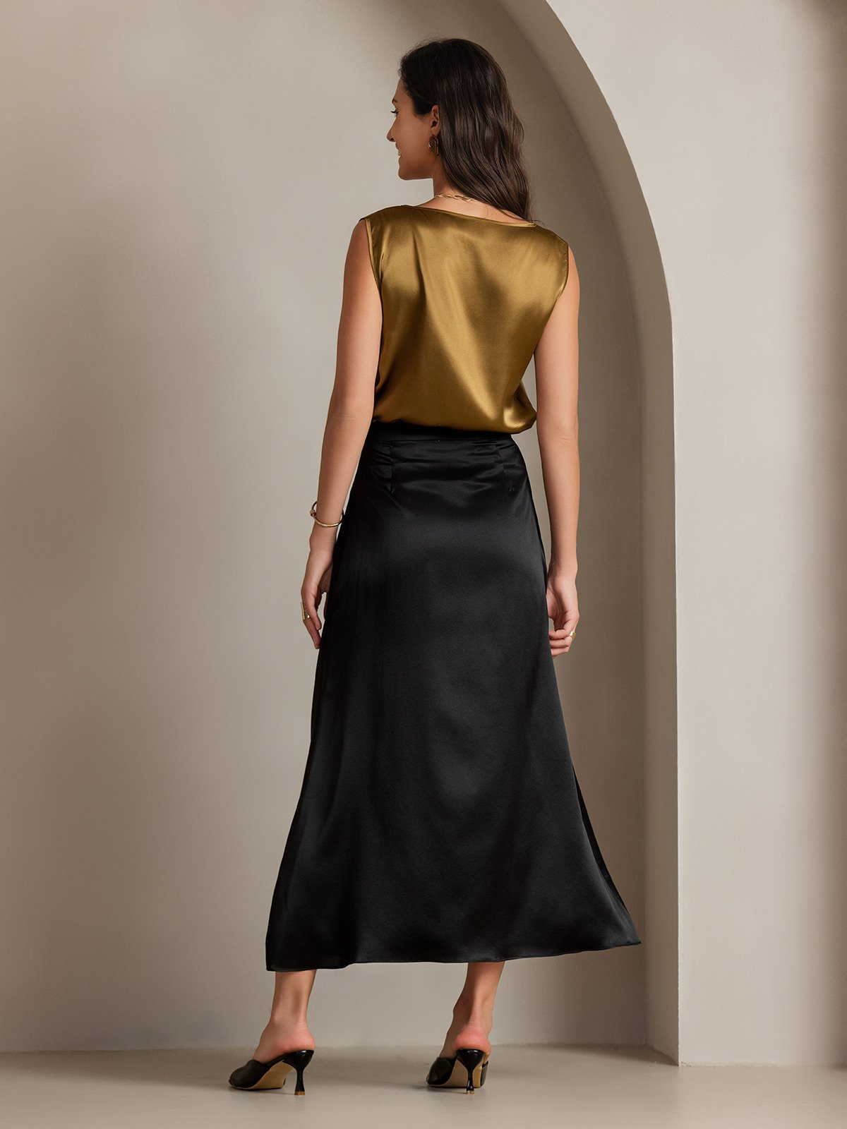 [Marrone] SilkSilky-IT 19Momme Seta Camisoles 002