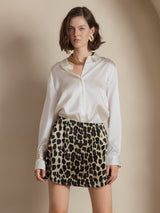 [Bianco] SilkSilky-IT Long Sleeve Lapel Collar Camicie da donna 001