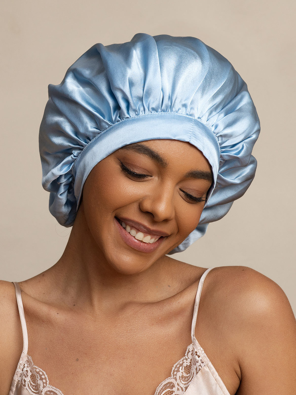 SilkSilky-IT Seta pura Sleep Cap Azzurro 004