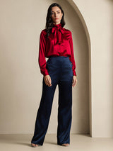 [Vino] SilkSilky-IT Long Sleeve High Neck Camicette 008