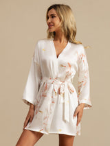 [Bianco] SilkSilky-IT 3/4 Sleeve Vestaglia da donna 004
