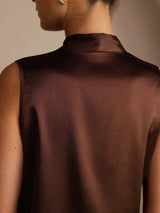 [Cioccolato Fondente] SilkSilky-IT Sleeveless Tie Neck Cami 005