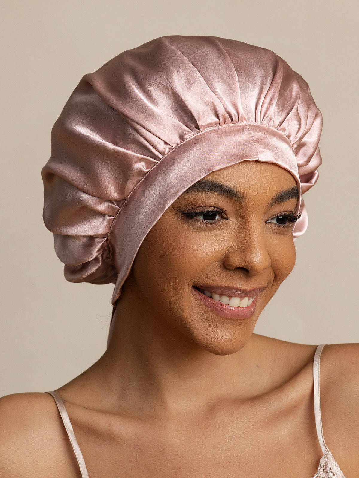 SilkSilky-IT Seta pura Sleep Cap Rosa 006