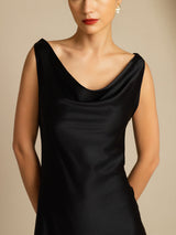 [Nero] SilkSilky-IT Sleeveless Cowl Neck Vestiti da donna 003
