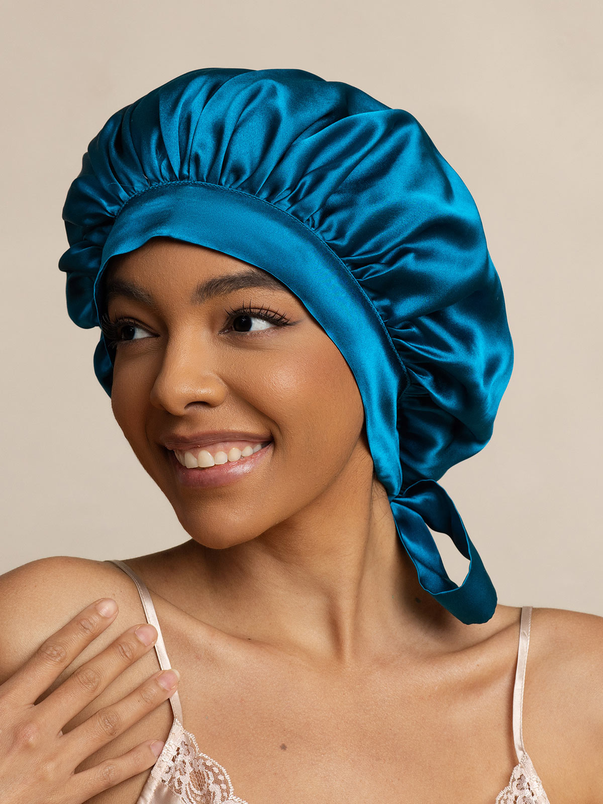 SilkSilky-IT Seta pura Sleep Cap VerdeAcqua 001