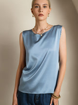 [Blu Grigiastro] SilkSilky-IT Sleeveless Round Neck Cami 004