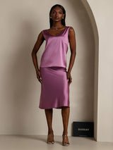 [Viola Scuro] SilkSilky-IT Sleeveless V Neck Cami 005