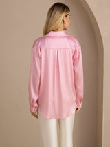 [Riga Diplomatica Rosa] SilkSilky-IT Long Sleeve Lapel Collar Camicie da donna 002