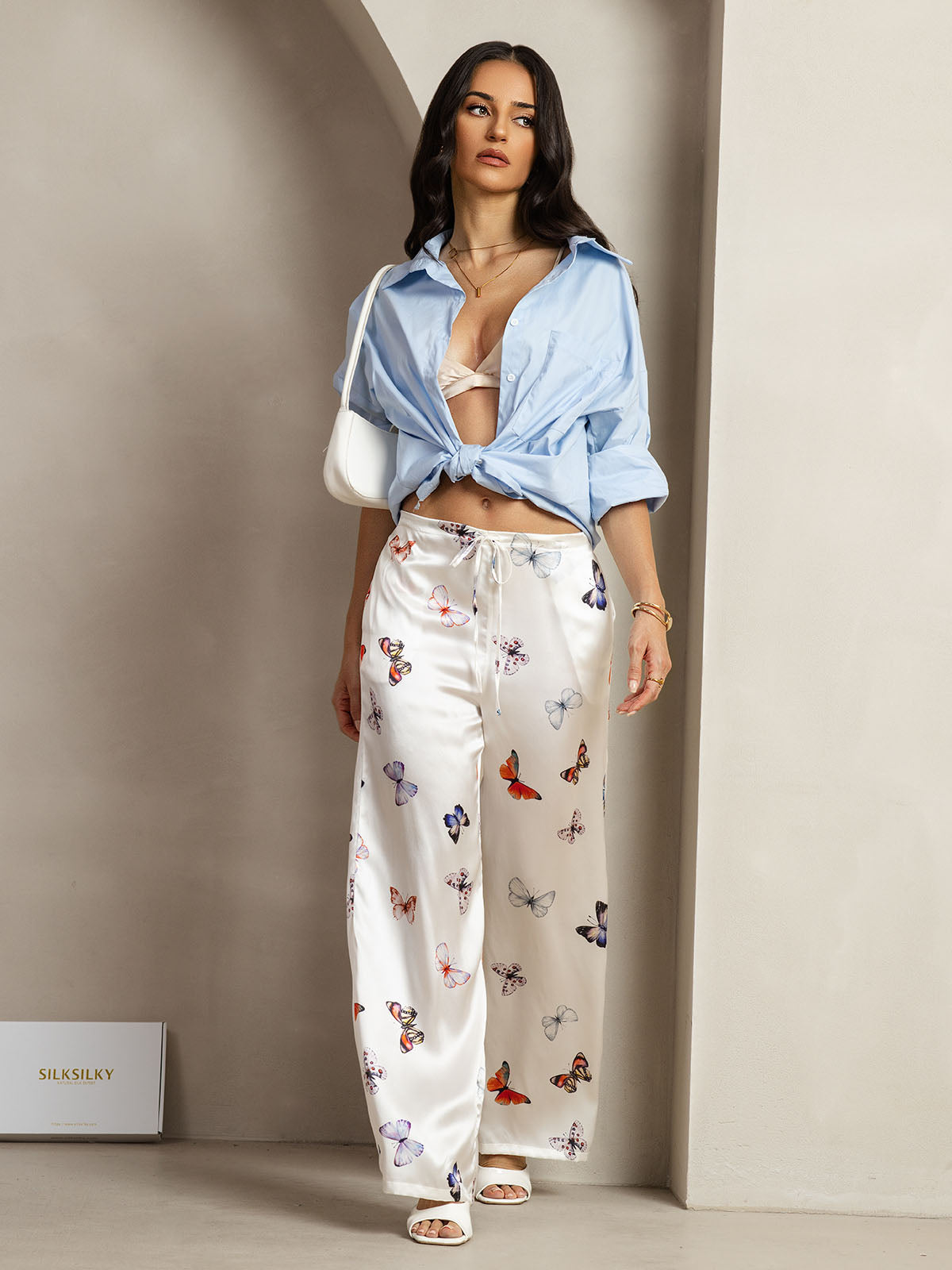 [Farfalla Bianca] SilkSilky-IT 19Momme Seta Womens Pants 006