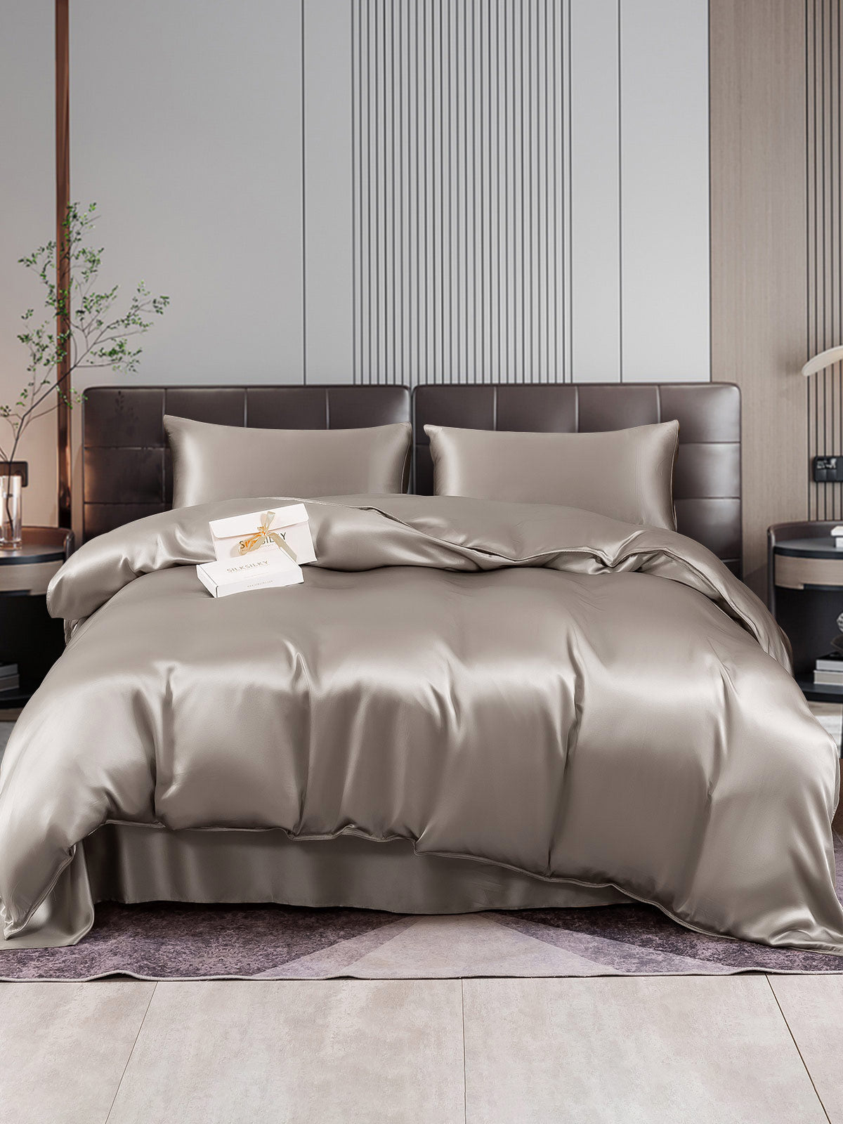[Grigio] SilkSilky-IT 22Momme Seta pura Bedding Set 001