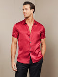 SilkSilky-IT-Seta-Maniche-Corte-Colletto-risvolto-Camicia-da-uomo-Rosso-005