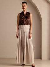 [Marrone Chiaro] SilkSilky-IT Pantaloni da donna 005