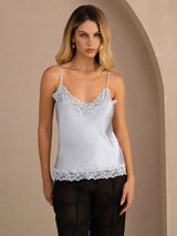 [Blu Grigiastro] SilkSilky-IT V Neck Cami 003