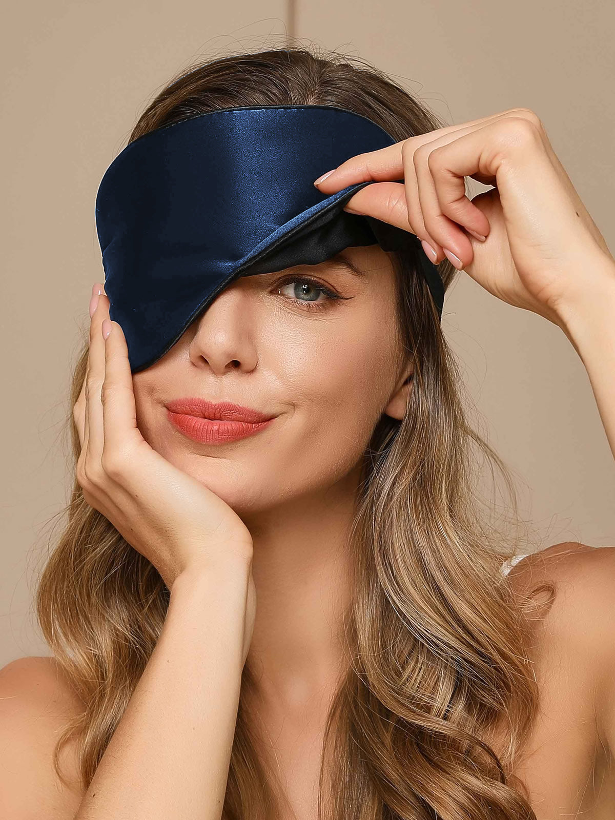 [Blu Scuro] SilkSilky-IT 19Momme Seta pura Eye Mask 002