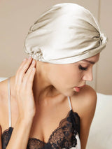 [Beige] SilkSilky-IT Cuffia di seta 002