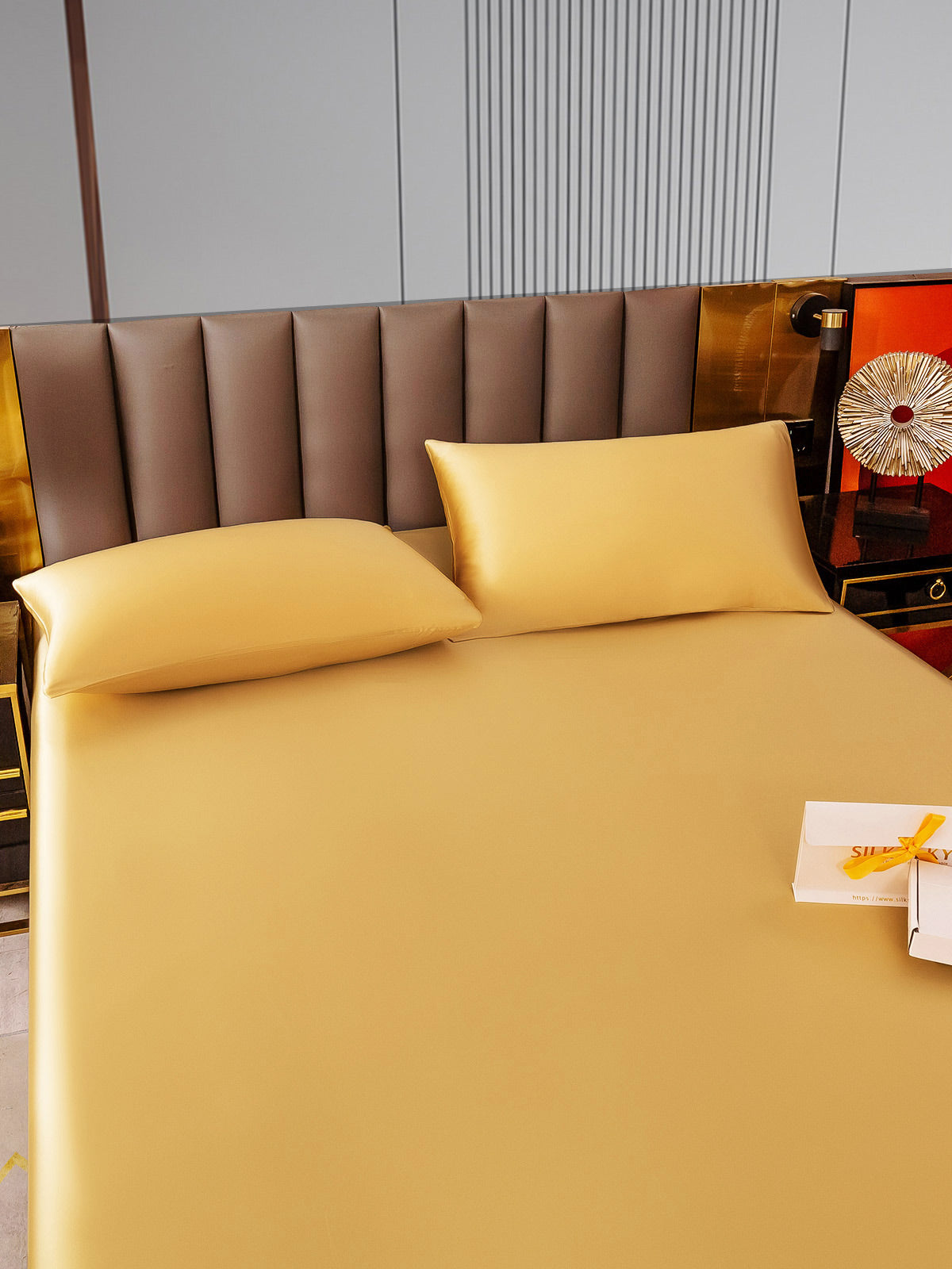 [Champagne] SilkSilky-IT 22Momme Seta pura Bedding Set 005