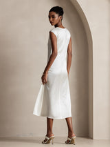 [Bianco] SilkSilky-IT Cap Sleeve Vestiti da donna 002