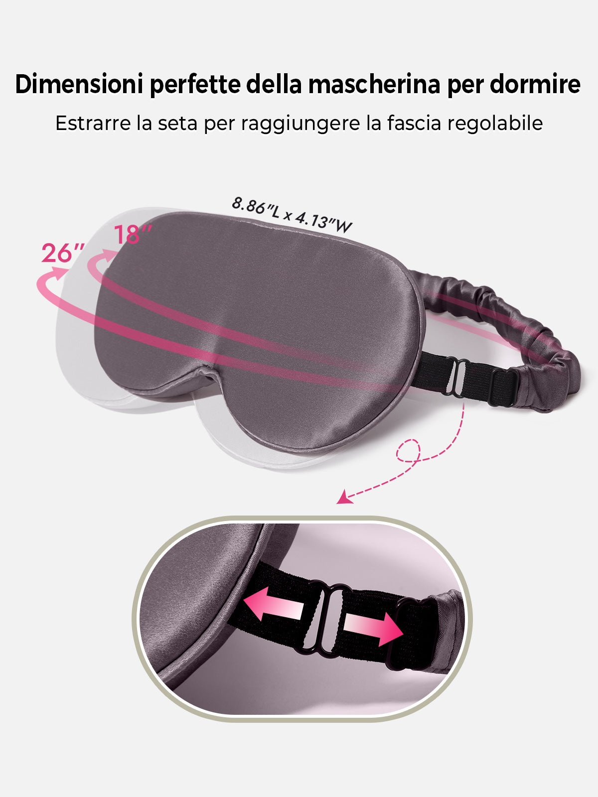 [Grigio Scuro] SilkSilky-IT Seta pura Eye Mask 004