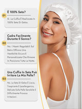 [Bianco] SilkSilky-IT Cuffia di seta 005