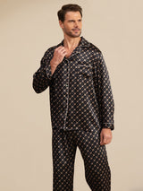 [Catena Nera] SilkSilky-IT Long Sleeve Lapel Collar Pigiami da uomo 002