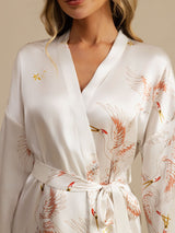 [Bianco] SilkSilky-IT 3/4 Sleeve Vestaglia da donna 005