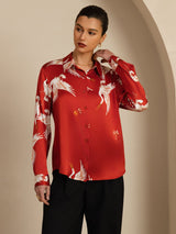 [Vino] SilkSilky-IT 19Momme Manica lunga Colletto con Revers Camicie da donna 001