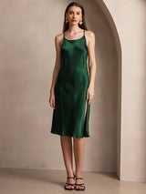 [Verde Scuro] SilkSilky-IT Sleeveless Vestiti da donna 007