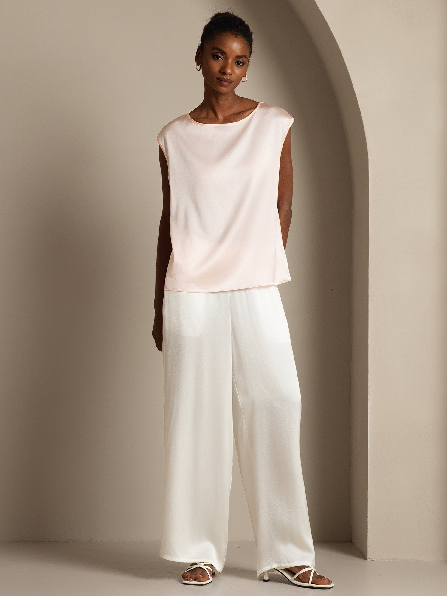 [Rosa] SilkSilky-IT 19Momme Seta Womens T-Shirt 005,