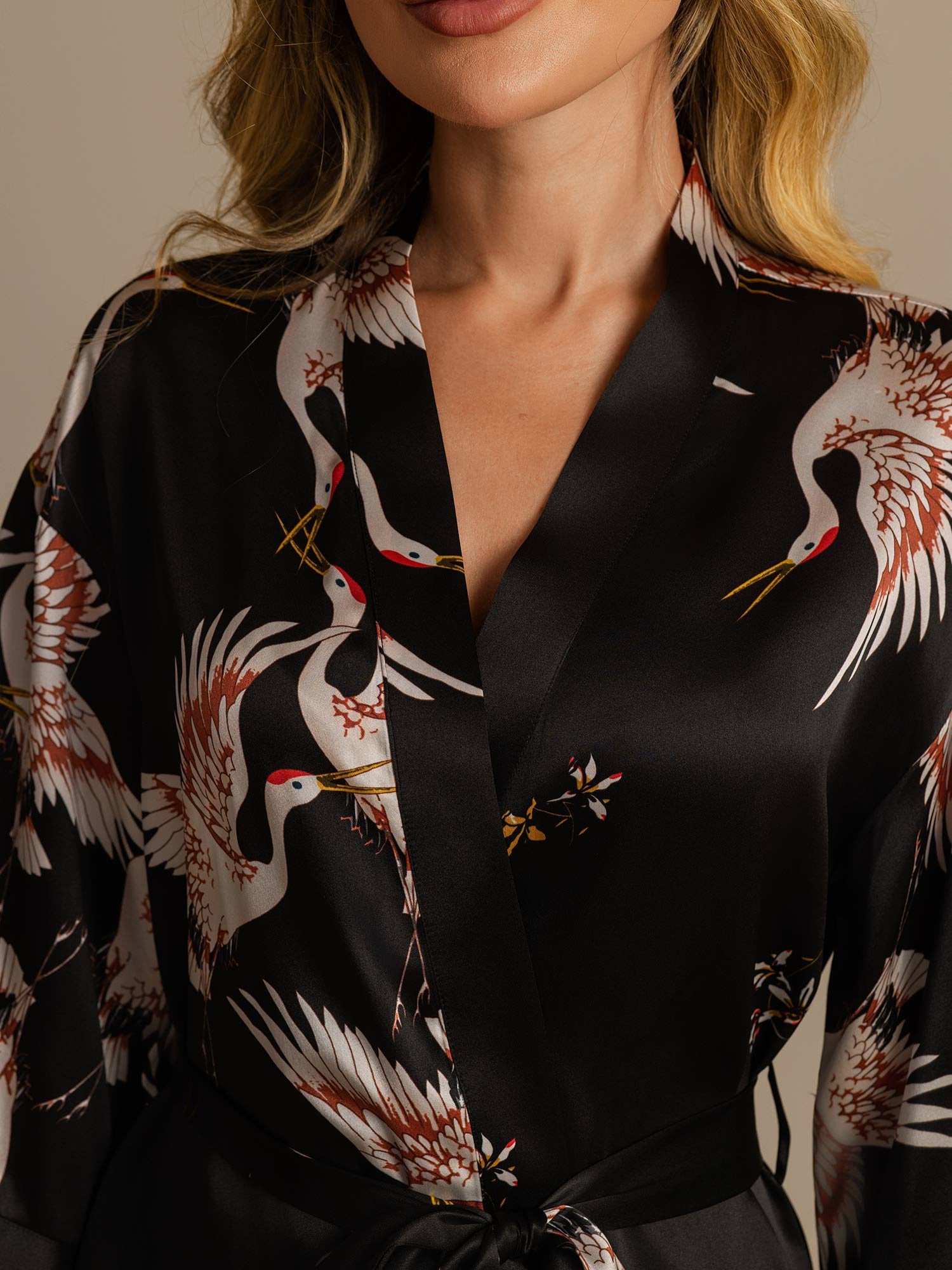 [Nero] SilkSilky-IT 19Momme Seta pura Womens Robe 004