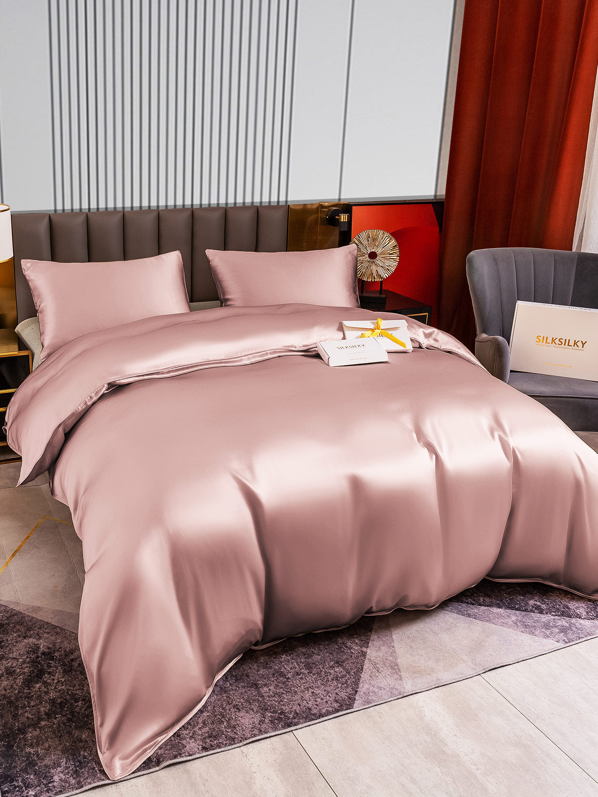[Malva Pallido] SilkSilky-IT 22Momme Seta pura Bedding Set 003