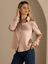 [Toscana] SilkSilky-IT Long Sleeve Lapel Collar Camicie da donna 004