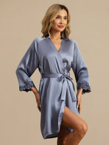 [Azzurro] SilkSilky-IT 3/4 Sleeve Vestaglia da donna 001