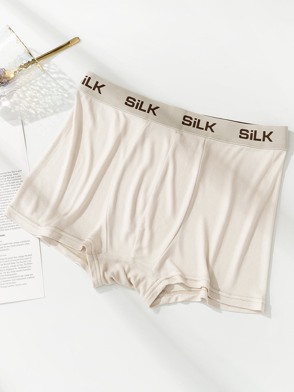 [Beige] SilkSilky-IT Seta pura Mens Underwear 004